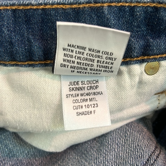 Hudson JUDE SLOUCH SKINNY CROP Distressed Cuff Hem Jeans - Picture 14 of 16